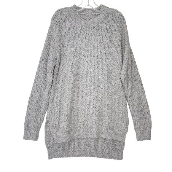 Women Sweater XL Cozy Knit Pullover Gray Crew Neck Chic - Picture 11 of 11